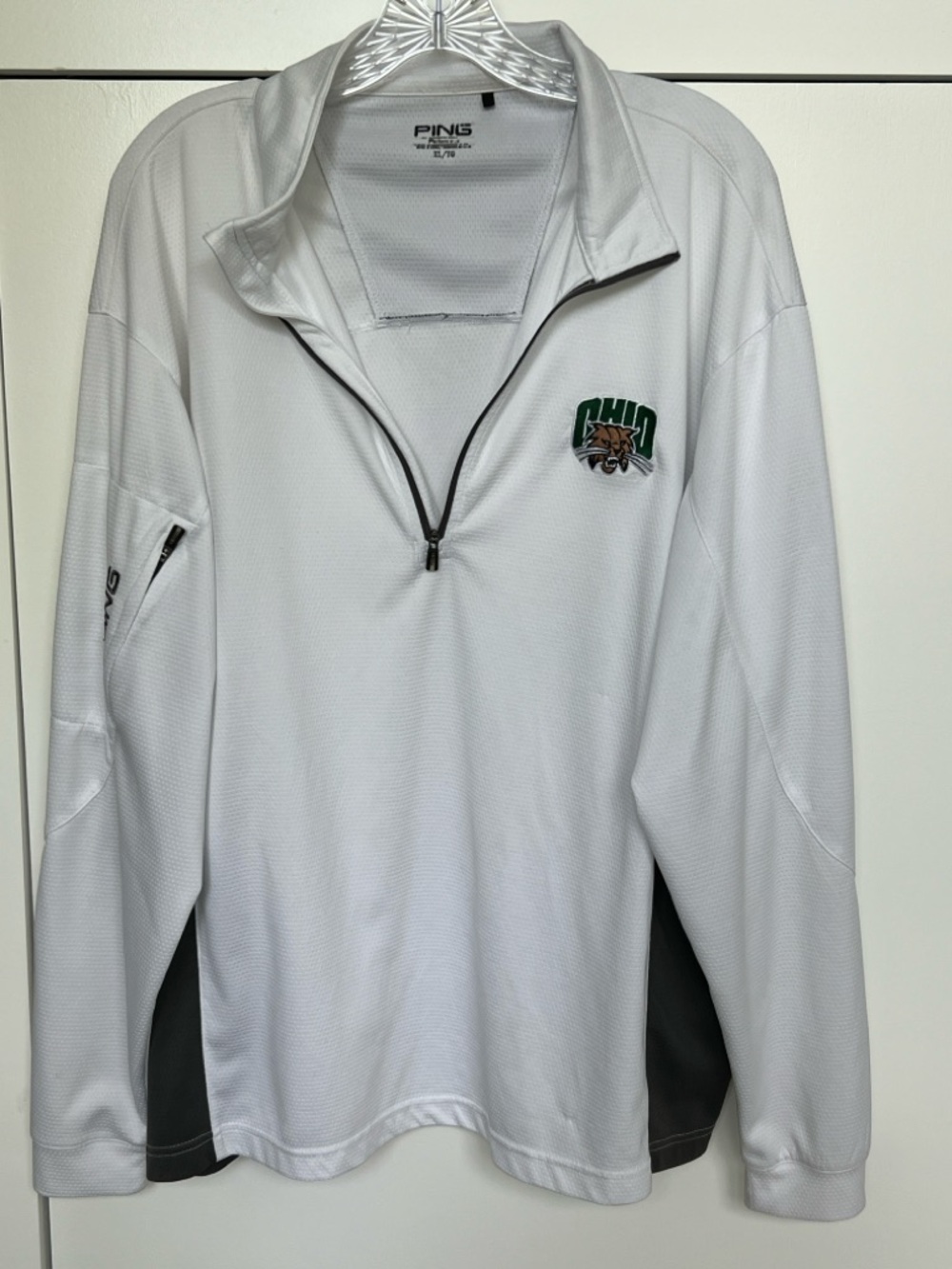 PING Men's Ohio Bobcats White Quarter-Zip Pullover